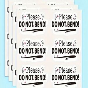 Please Do Not Bend Stickers, 60Pcs